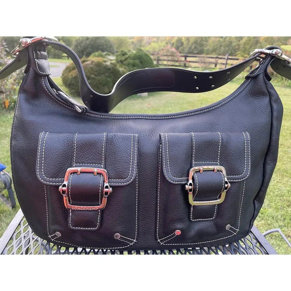 Longchamp Black soft leather shoulder handbag EU - Picture 3 of 9